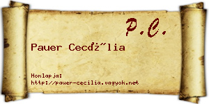 Pauer Cecília névjegykártya