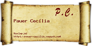Pauer Cecília névjegykártya